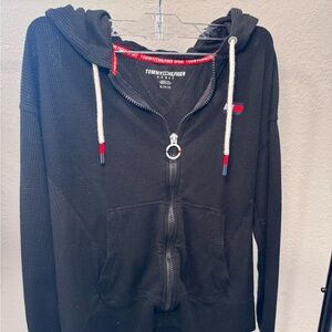 Tommy Hilfiger Black and Red Zip-Up Jacket